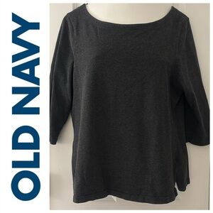 Old Navy, XL, pullover top, charcoal gray, 3/4 length sleeve, EUC
